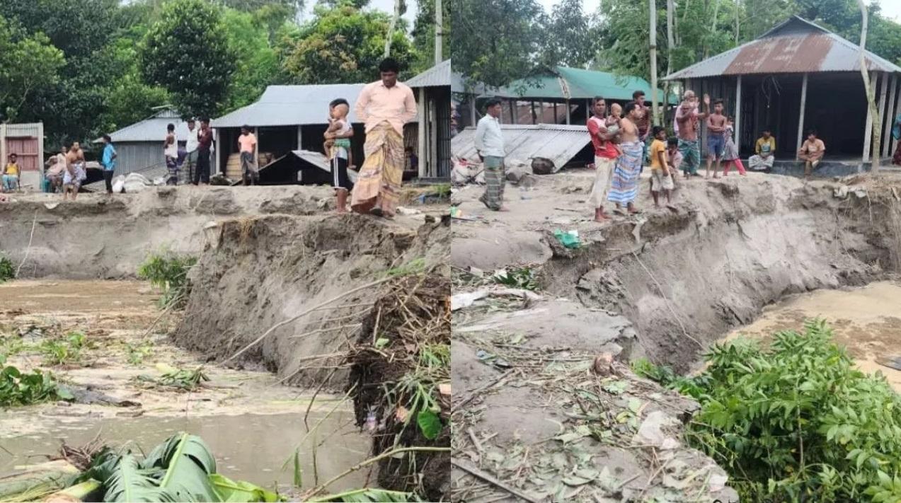 সুন্দরগঞ্জে নদীগর্ভে বিলিন হচ্ছে বসতভিটা